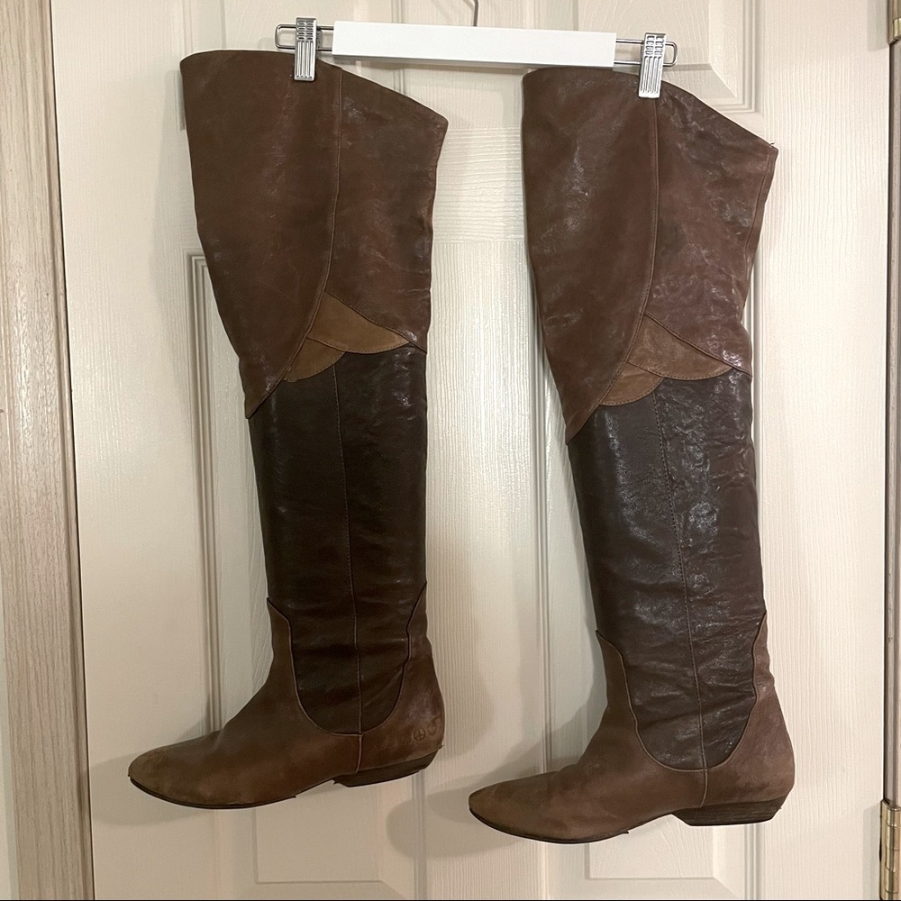 Lucky Brand Brown Leather Over-the-Knee Boot